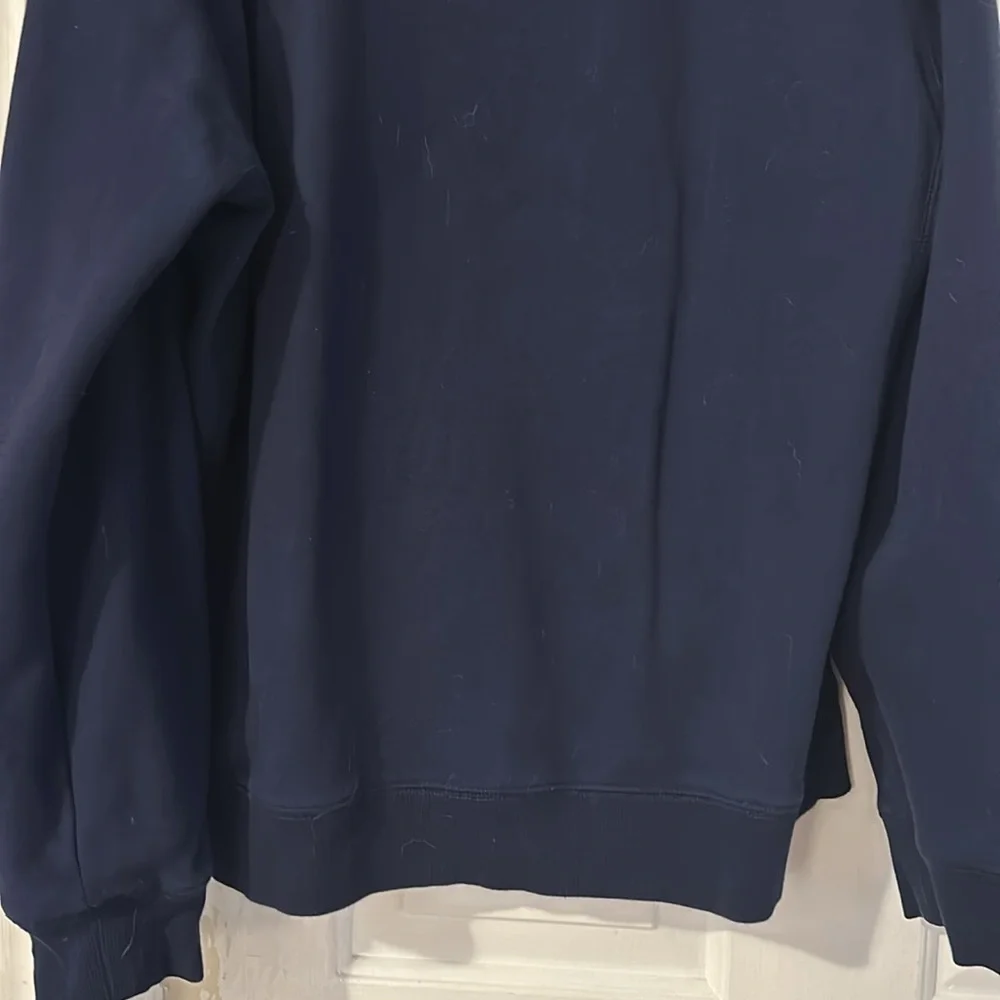 Tommy Hilfiger Men's Quinn Logo Print Fleece Pullover Navy Blue & Red Hoodie XL